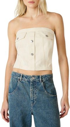 Steve Madden Rietta Strapless Denim Top in Natural at Nordstrom, Size X-Small
