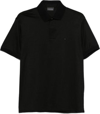 Emporio Armani Black Short Sleeves Logo Polo