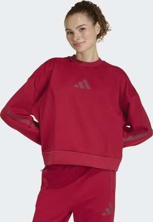 adidas Sweatshirt ADIDAS SPORTSWEAR W Z.N.E. SWT, Damen, Gr. XXL, active maroon, Obermaterial: 57% Polyester, 43% Baumwolle, normal, Rundhals, Sweatshirts Sw