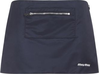 Miu Miu Blue Logo Skirt