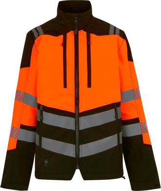 Regatta Professional Mens Hi-Vis 3 Layer Soft Shell Jacket (Black/Orange) - Size X-Large