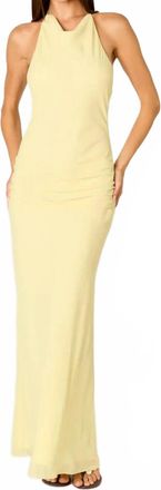 Nia Giulia Halter Maxi Dress In Lemon