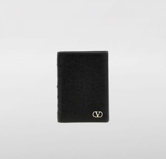 Valentino Garavani Portafoglio VLogo Signature Valentino Garavani in pelle di struzzo