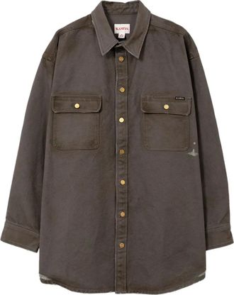 Bows & Arrows Overhemd met gerafeld detail - Grijs