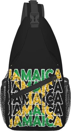 Generic Jamaican Roots Jamaica Flag Cross Body Bag Adjustable Sling Bag Trendy Backpack For Women Sports Casual