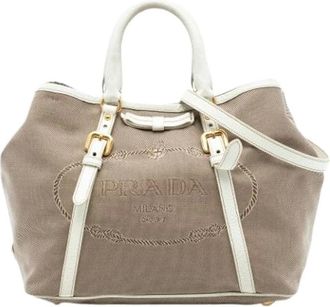 Prada Borsa Satchel in tela Pre-owned - - Pre-owned - Donna - Beige - ONE SIZE