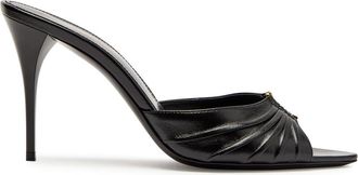 Saint Laurent Babylone 90 Pleated Leather Mules - Black - 36 (IT36 / UK3)