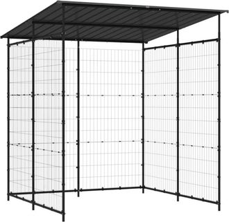 vidaXL Tettoia per Biciclette 190x190x222 cm in Acciaio Nero - Vidaxl