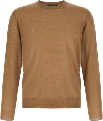 Zanone Trui met ronde hals - Heren - Cashmere truien - Bruin - 3XL - Kasjmier - Truien & Vesten