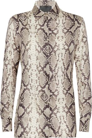 Philipp Plein SILK PYTHON PRINT SHIRT