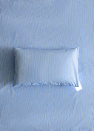 Mango Federa culla percalle righe stile camicia blu - Home - 30x50cm - MANGO HOME