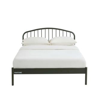 Pantone Cama 140x190 de metal verde oliva con somier incluido