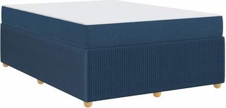 vidaXL Estructura De Cama Con Colch&oacute;n Azul 140 X 200 Cm Tela Vidaxl