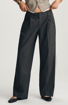 Mavi Pleated Pinstripe Pants in Antrasit Pin Stripe at Nordstrom, Size Large