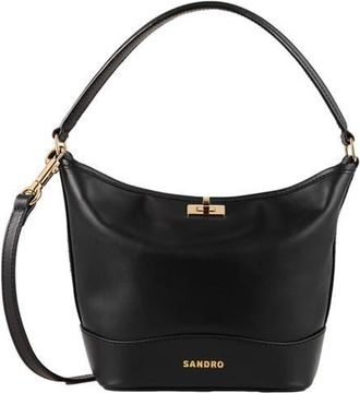 Sandro Tangoso mini leather bag in Black at Nordstrom, Size Medium