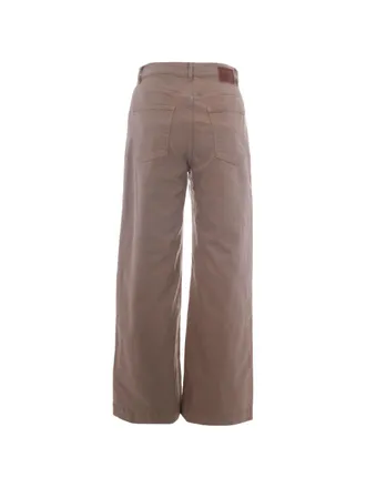 Parosh Wide-Leg Cotton Trousers - Taupe