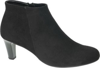 Gabor Microvelour Enkellaars - Dames - Laarzen met Hak - Zwart - 42 EU - Schoenen