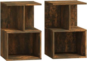 vidaXL Vidaxl - Bedside Cabinets 2 pcs Smoked Oak 35x35x55 cm Engineered Wood