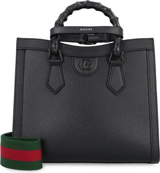 Gucci Womens Diana Small Leather Tote Black Calf Bags