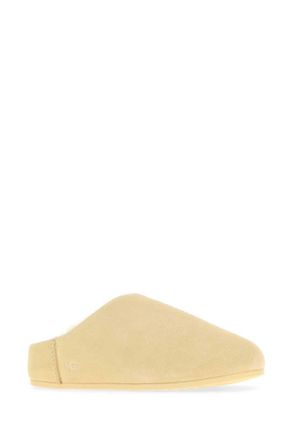 UGG Womens Cream Suede Elea Slippers Palebuttercup Flat Shoes