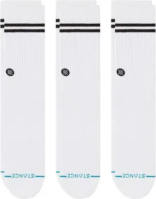 Stance Core 3-Pack Cotton Blend Crew Socks in White at Nordstrom Rack, Size Large
