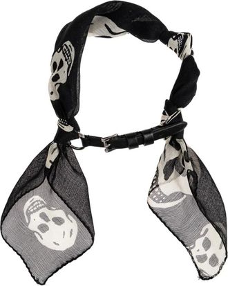 Alexander McQueen Accessoires, Dames, Zwart, ONE Size, Leer, Skull Leren Armband