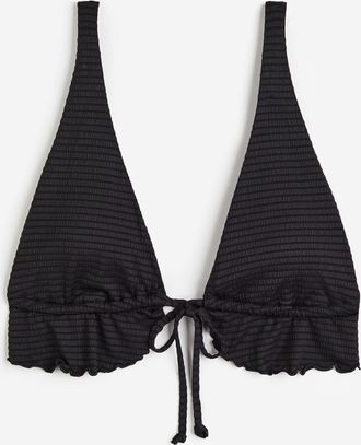 H&M Wattiertes Triangel-Bikinitop - Schwarz
