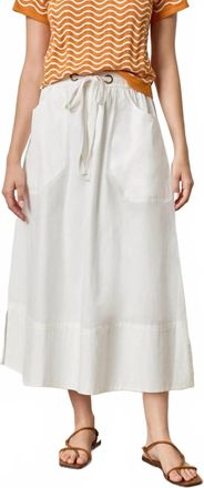 Lilla P Womens Long Poplin Skirt In White