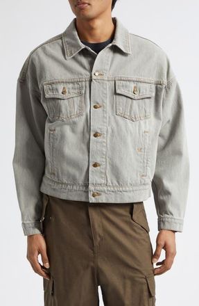 Rhude Denim Trucker Jacket in Liberty Grey at Nordstrom, Size X-Large