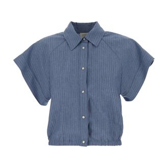 Jacob Cohen Shirts, female, Blue, Size: L Camicia Maniche Corte Raglan