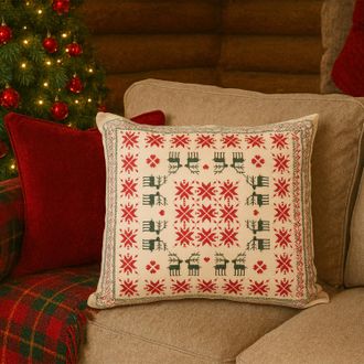 KASANOVA Cuscino divano 45x45 cm bianco renne