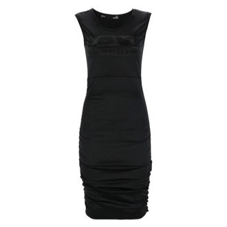 Love Moschino Short Dresses, female, Black, Size: S Sleeveless Logo Print Long Dress