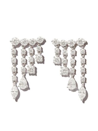 Anita Ko 18kt white gold drop diamond earrings - women - Diamond/18kt White Gold - One Size - Silver
