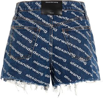 Alexander Wang Womens Blue Cotton Bermuda Shorts