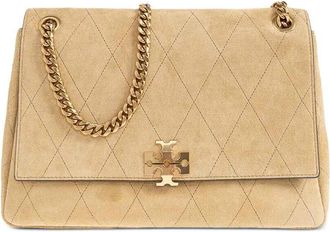 Tory Burch Charlie Quilted Suede Shoulder Bag
