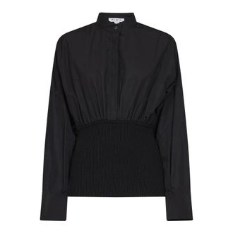 Alaia Camisa de Popel&iacute;n de Algod&oacute;n Ajustada - Blouses & Shirts - Mujer - Negro - M