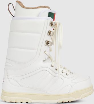 Gucci Mens Boot With Web, White, Leather