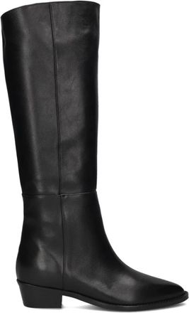 Notre-V Zwarte Leren Hoge Laarzen - Dames - Hoge Laarzen - Zwart - 37 EU - Leer - Schoenen