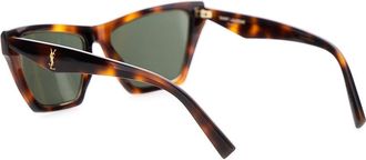 Saint Laurent Womens Brown Tortoiseshell Sunglasses With Logo Acetate