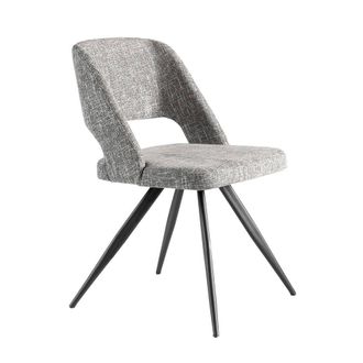 Angel Cerd&aacute; Model Grey Fabric Swivel Chair, Black Stainless Steel