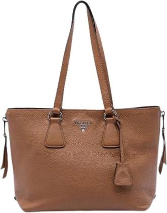Prada Pre-owned Tote Bags, female, Brown, Size: ONE SIZE Pre-owned Vintage Tote Bag