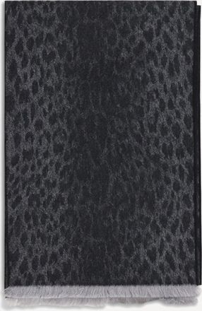 Gucci Leopard-print wool Scarf with monogram Female UNI