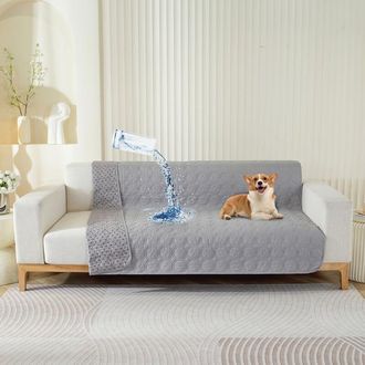 OEM Copridivano Impermeabile, Copridivano Letto Impermeabile Con Base Antiscivolo, Protezione Per Divano Per Cani E Gatti (grigio, 76x178 Cm)