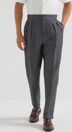 Brunello Cucinelli Tailor fit trousers in Anthracite at Nordstrom, Size 44 It