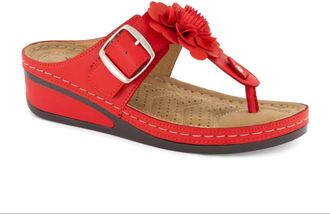 Andrea Womens Wedge Sandal In Red