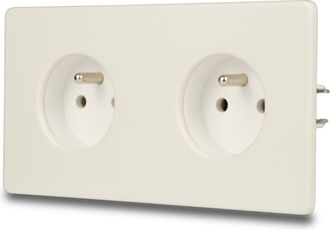 OEM Enchufe Doble El&eacute;ctrico De Acero Pintado En Blanco Color Cachemir Ral9002