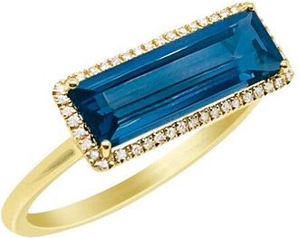 Meira T 14K 2.41 Ct. Tw. Diamond & Blue Topaz Ring