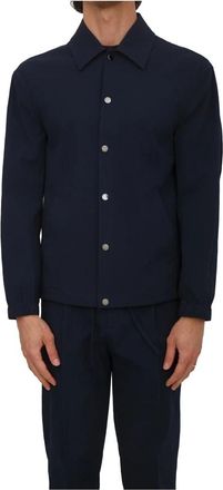 Paolo Pecora Giacca camicia Tessuto - Heren - Zomerjassen - Blauw - L - Katoen - Jassen