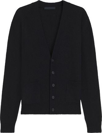 BOSS Button-Up Cardigan with Deep V-Neckline and Patch Pockets