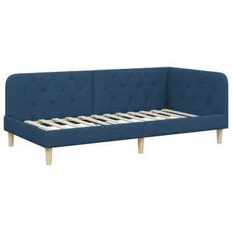 vidaXL Cornice Del Letto Ad Angolo Blu 100 X 200 Cm Tessuto Vidaxl
